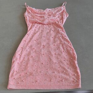 Windsor Pink Beaded Mini Dress